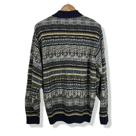 VTG Tricots St Raphael Men Sweater L Textured USA Gorp Preppy Eclectic Grandpa